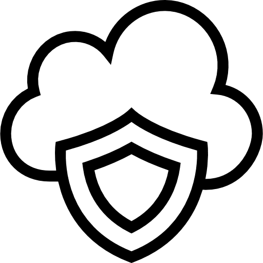 Cloud computing shield ui cloud icon