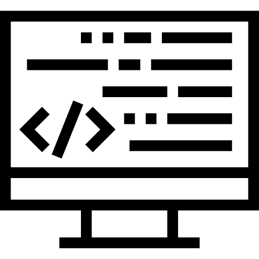 Coding web page screen monitor icon