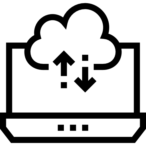Laptop computer transfer computing icon