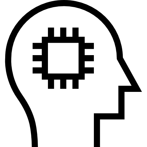 Brain system cogwheels mind icon