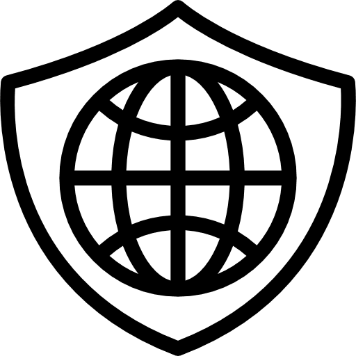Shield worldwide secure global icon