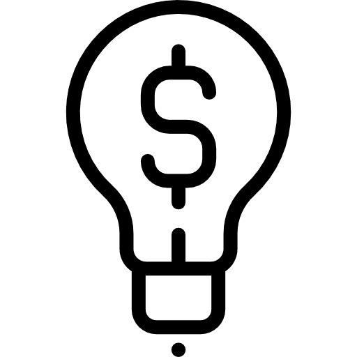Light bulb dollar illumination seo and web icon