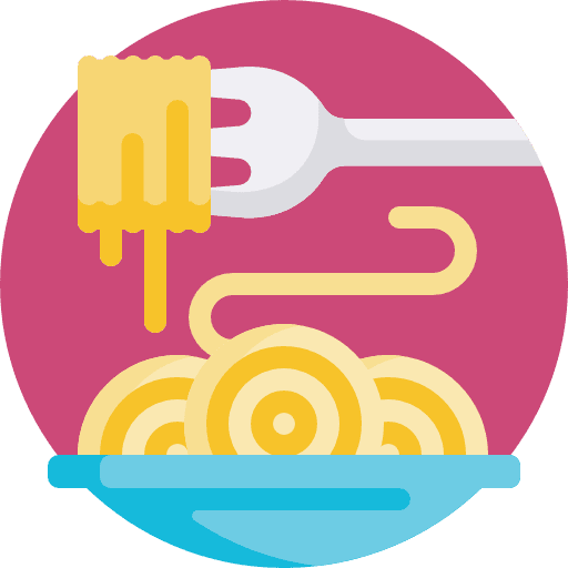 Spaghetti bowl food and restaurant plate icon