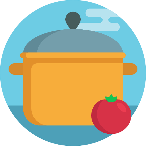 Casserole soup food and restaurant kitchenware icon