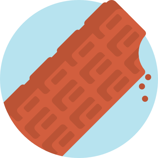 Chocolate bar cacao snack sweet icon