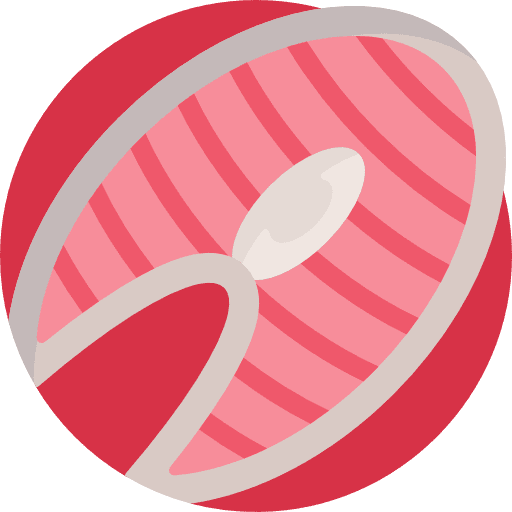 Salmon food and restaurant healthy fish icon