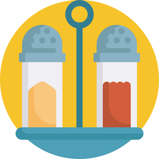 Salt and pepper condiment cooking food and restaurant icon