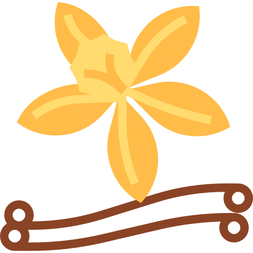 Vanilla aroma food and restaurant scent icon Vanilla aroma food and restaurant scent icon