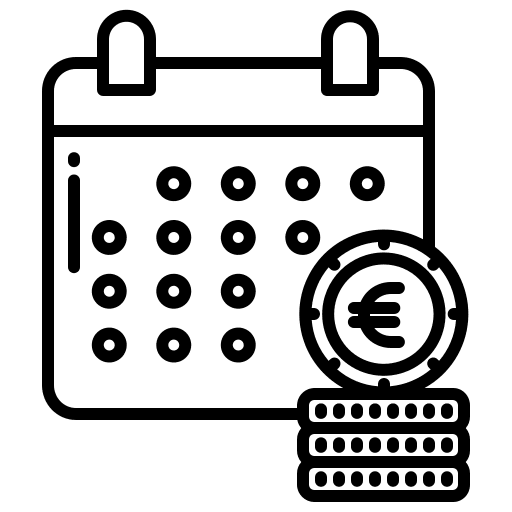 Calendar salary money pay day icon