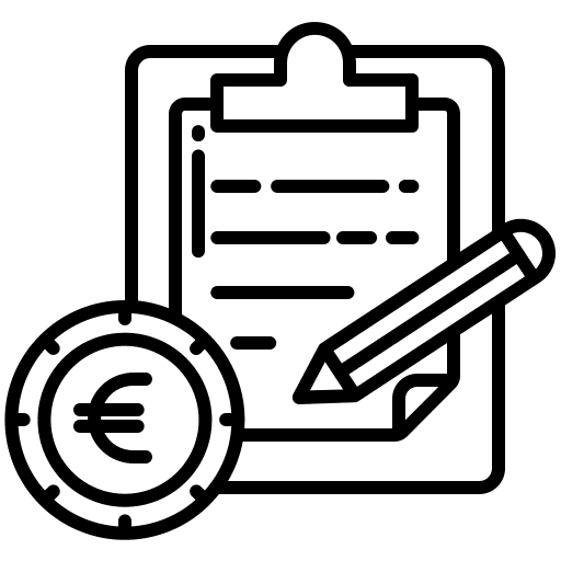 Clipboard business and finance editing coin icon