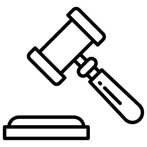 Legal auction bid hammer icon