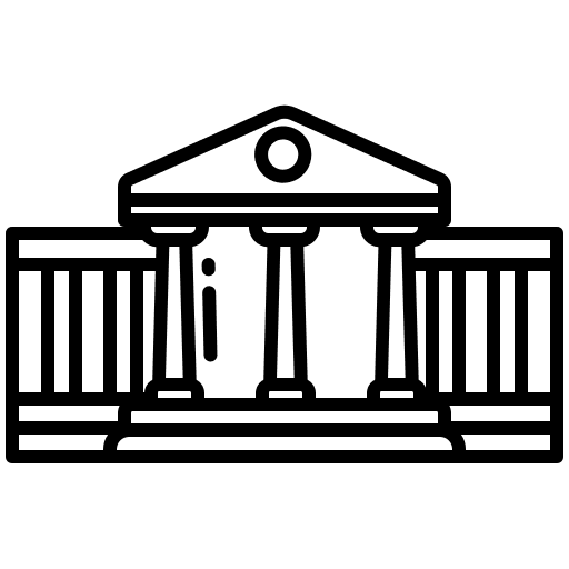 Bank museum architecture and city finance and business icon