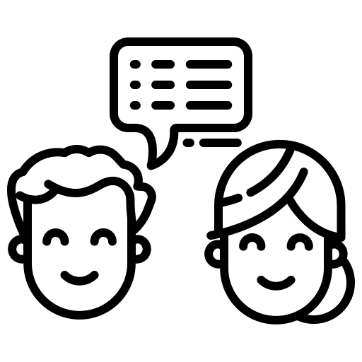 Interview talk speak face to face icon