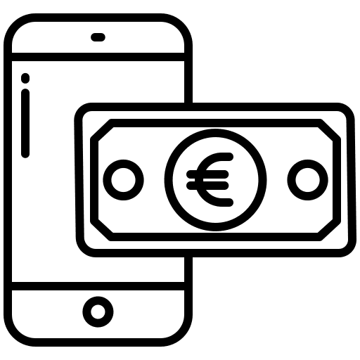 Mobile banking euro software as service money icon