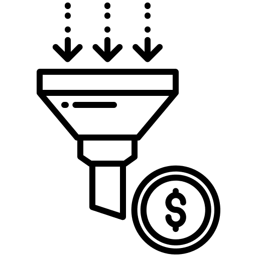 Filter dollar conversion commerce icon