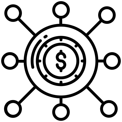 Funding network dollar business and finance icon