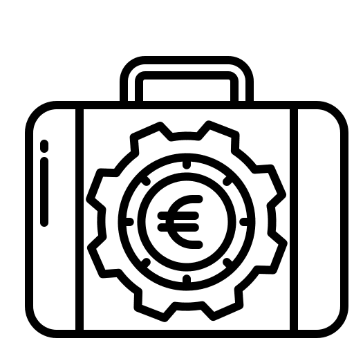 Briefcase banking briefcase euro icon