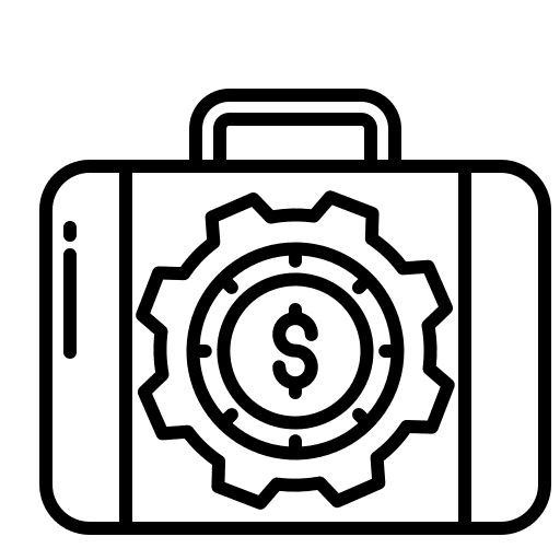 Briefcase banking settings business icon