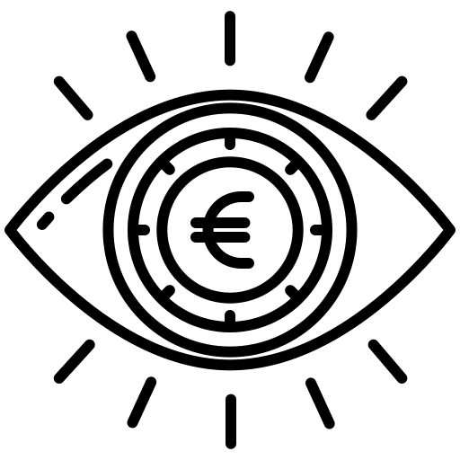 Eye sight euro eye icon