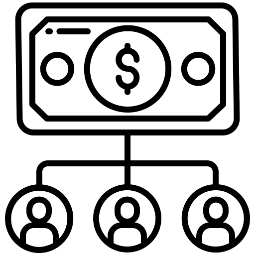 Income flow business and finance salary icon