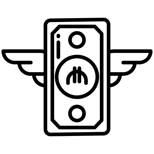 Money wings flying euro icon