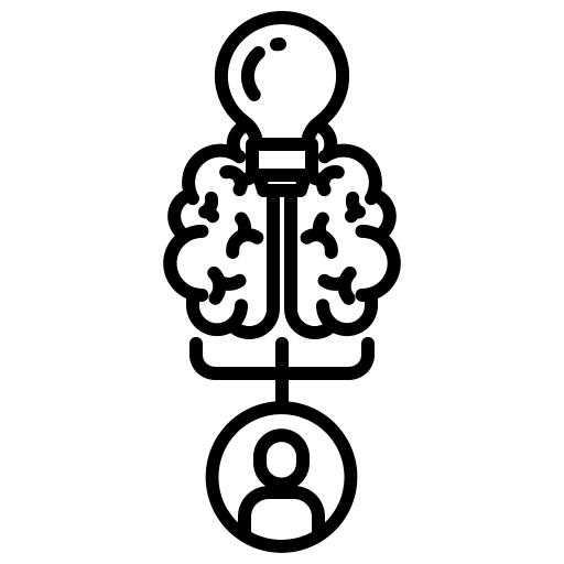 Brainstorm user design thinking brain icon