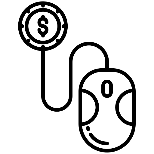 Click payment digital marketing seo and web icon