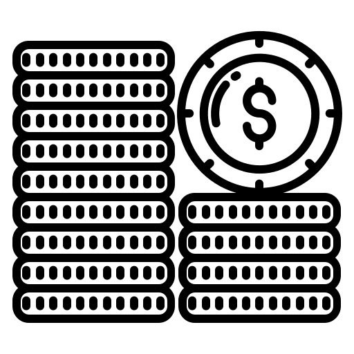 Coins business and finance dollar business icon
