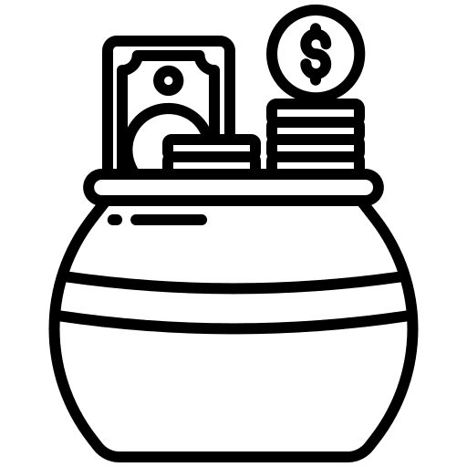 Coins money coins gold pot icon