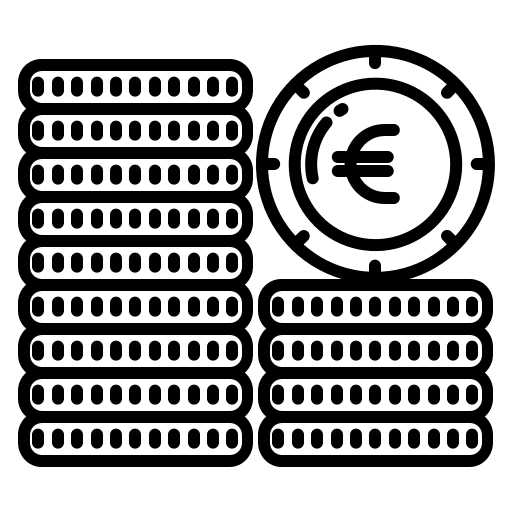 Coins stack money business and finance icon