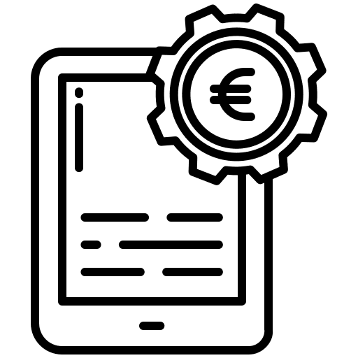 Device banking money settings icon