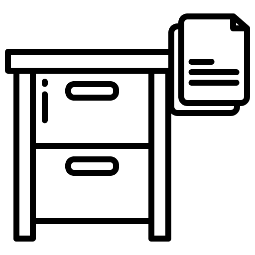 Drawer filing cabinet drawer documents icon