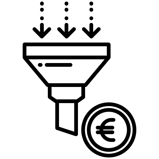 Filter coin euro sort icon