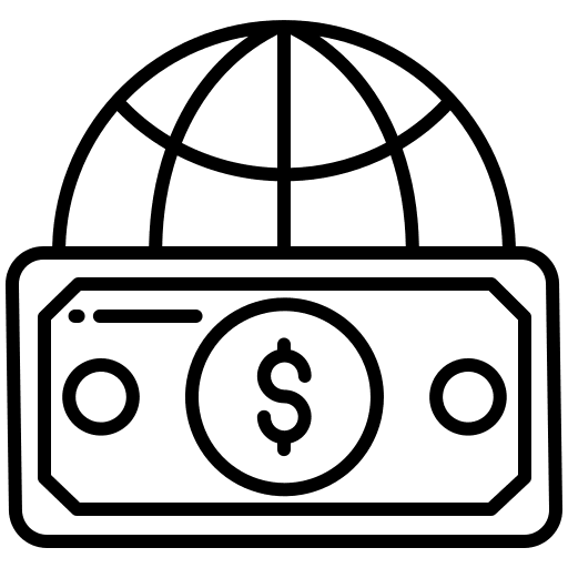 Finance global dollar world icon