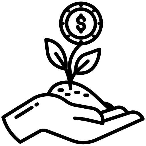 Investment investment sprout dollar coin icon