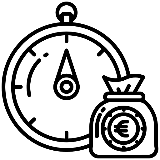 Investment stopwatch auction currency icon