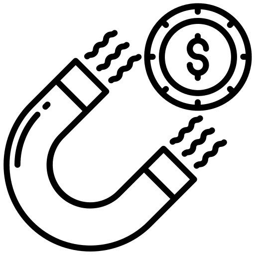 Magnet business and finance dollar magnet icon