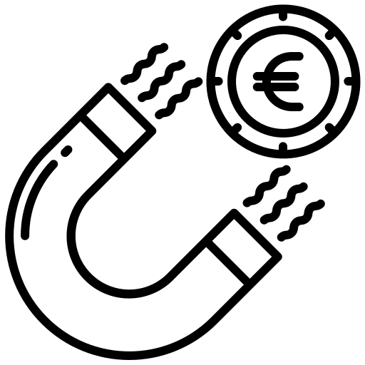 Magnet money euro attract icon