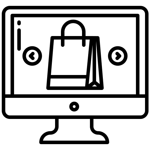 Online shop computer ecommerce desktop computer icon
