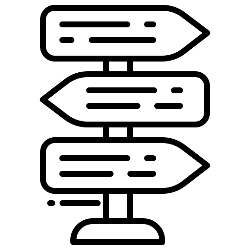 Panel signs signaling road icon