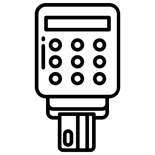 Payment commerce and shopping machine card reader icon