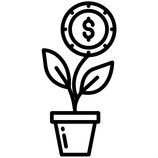 Plant economy plant dollar icon