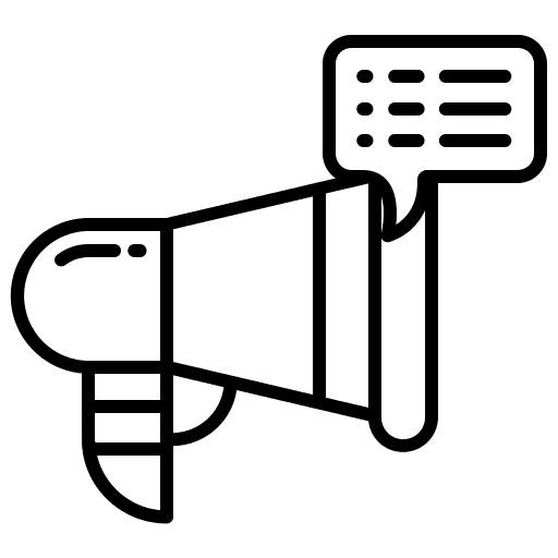 Promotion message shout promotion icon