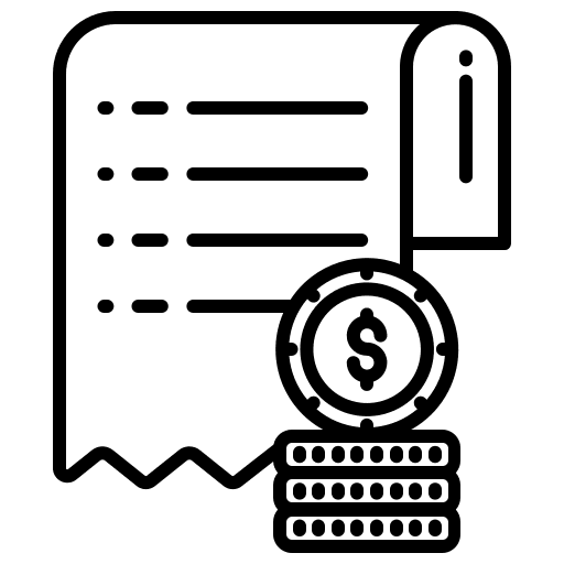 Receipt invoice bill ticket icon