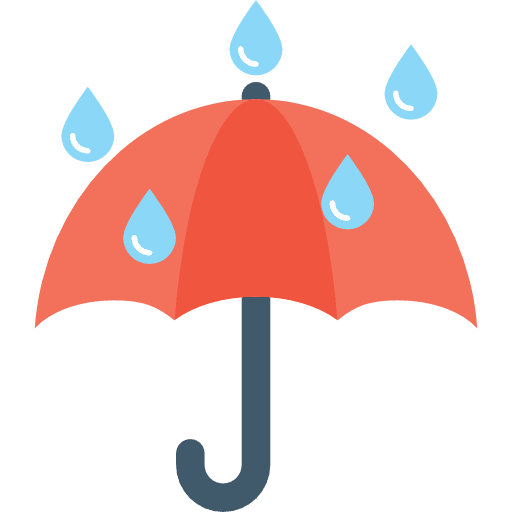 Protection umbrellas weather rain icon