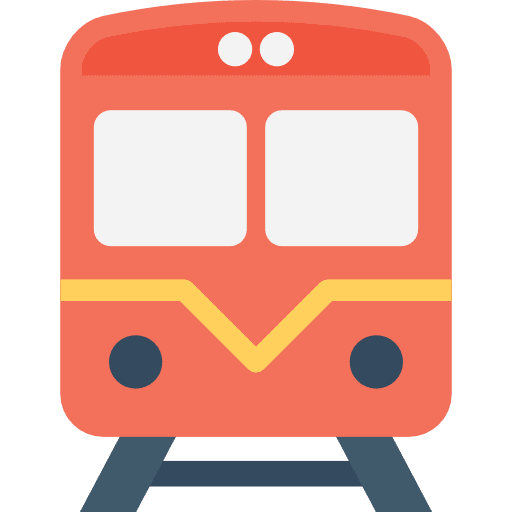 Train transportation rails travel icon