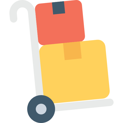 Package transportation trolley packing icon