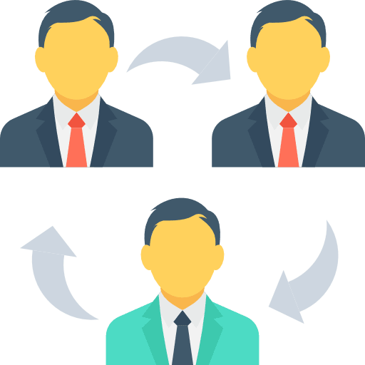 Teamwork businessman group work icon