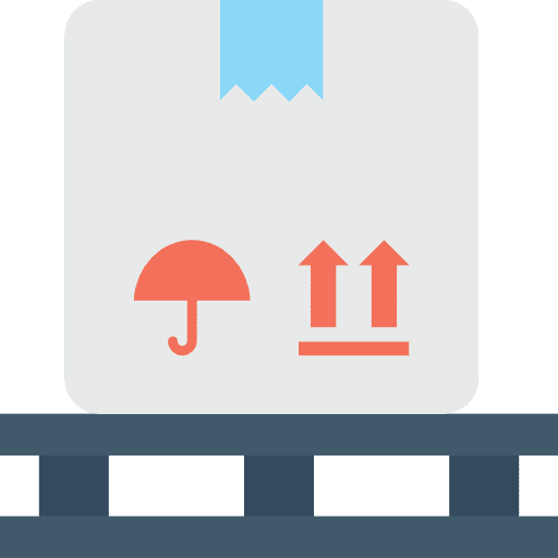 Box shipping and delivery box pallet icon