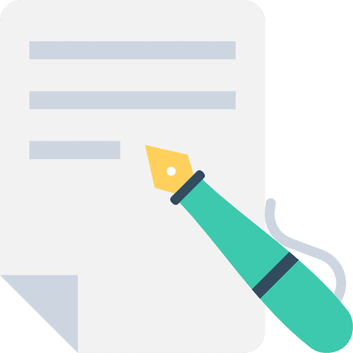 Contract signing contract document icon